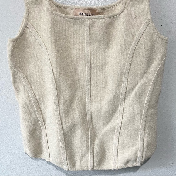 BAILEY/44-NWT Nude Neutral Light Tan Sleeveless Sparkly Top Size L - Picture 2 of 5